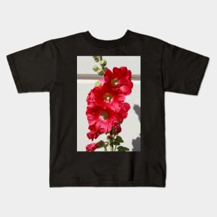 Hollyhock, hollyhock, hollyhock, flower, blossom, red Kids T-Shirt